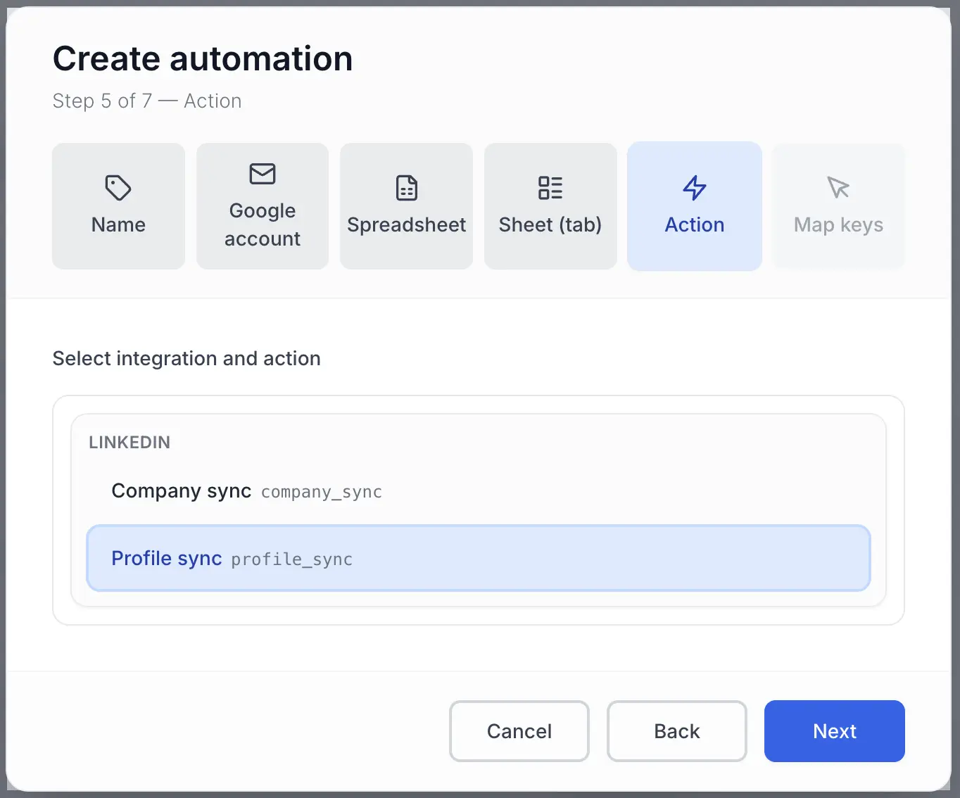 Create automation step 5: Action